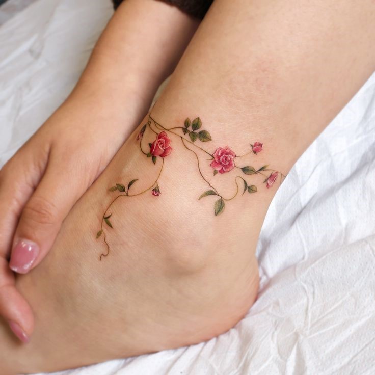 Тату браслеты с цветами — изображение 2