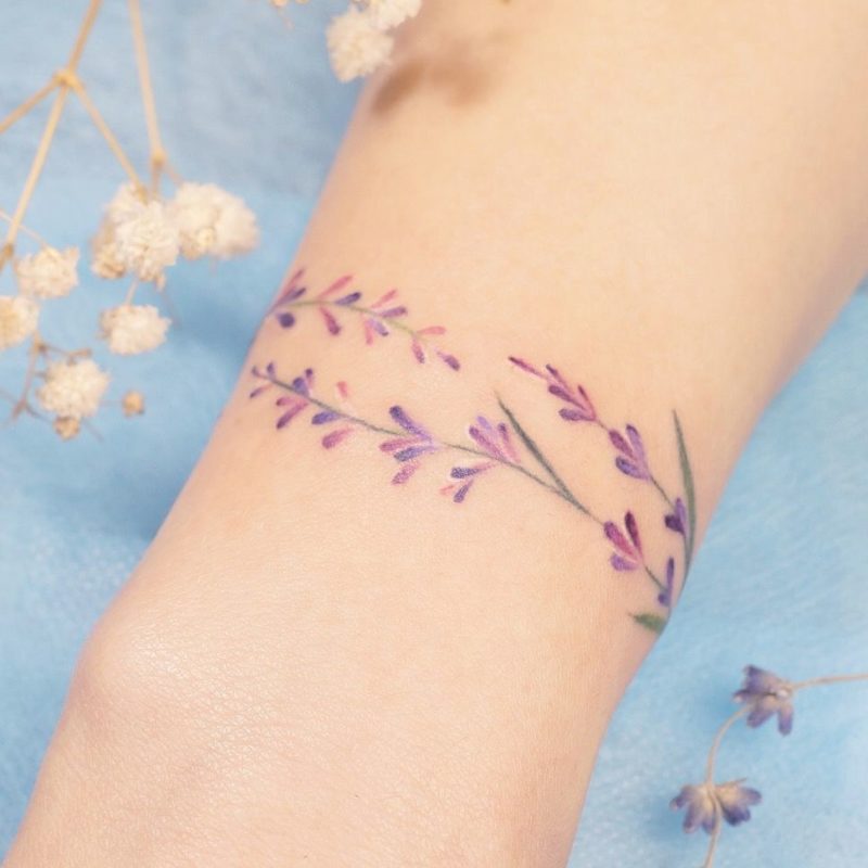 Тату браслеты с цветами